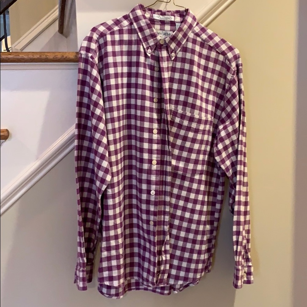 Large, pink plaid, Henry Grethel button down